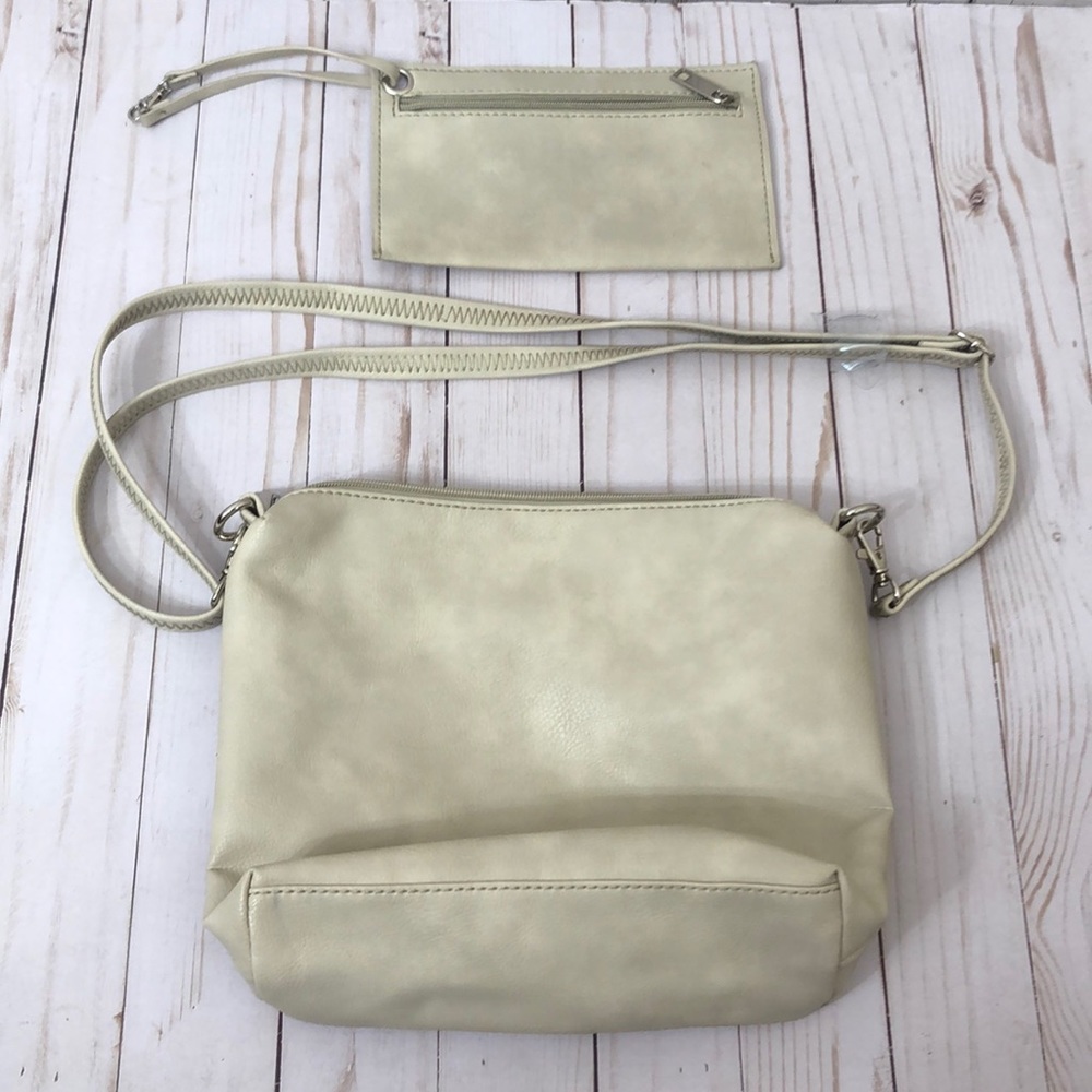NWOT Carlos Santana Faux Leather Bag with Wristlet